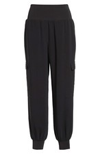 NWT Cinq a Sept Tous Les Jour Giles Joggers in Black Satin Pull-on Pants L