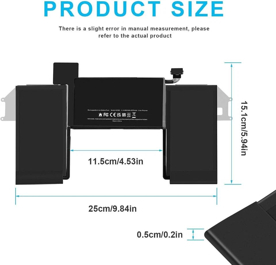 A2389 Battery for MacBook Air 13'' inch 2020 A2337 M1 EMC 3598 MGN53LL/A 49.9Wh - Image 2 of 4