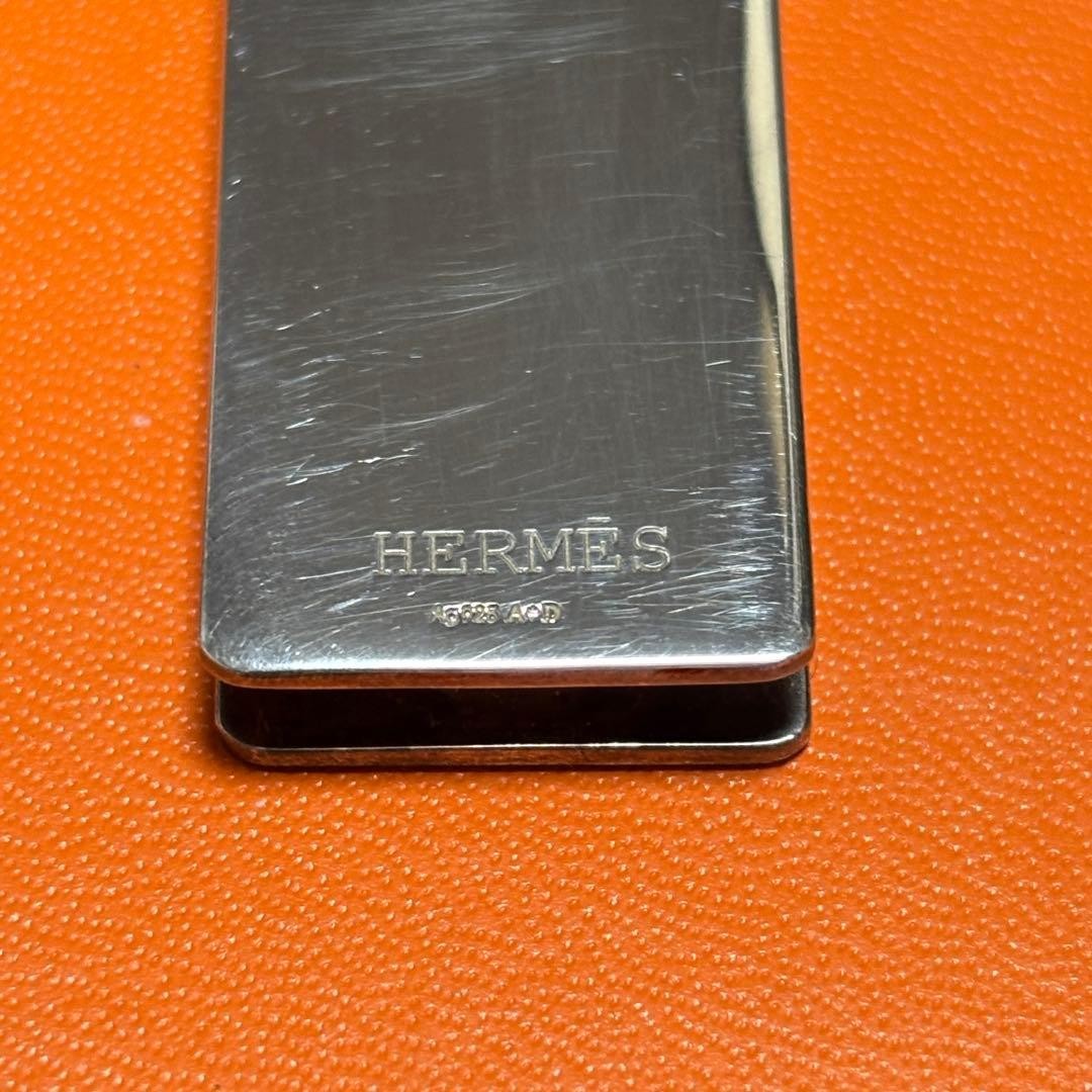 HERMES Eclipse Ribbon Evelyn Punching Money Clip Ag925 SV Silver Men's Women's thumbnail 10