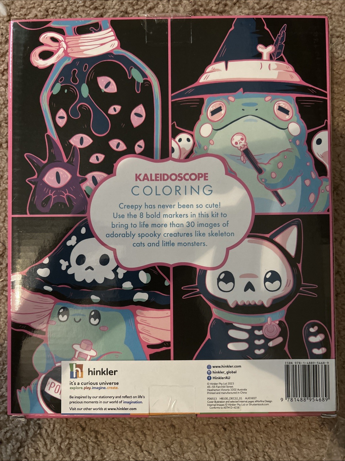 Kaleidoscope Kreepy Kawaii 64 Page Coloring Book/ Pad with 8 Bold Markers