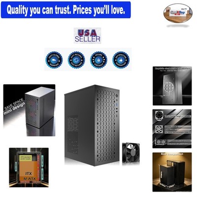 Black Micro ATX PC Case with 2 Fans, Airflow, I/O Port Supports Mini-ITX