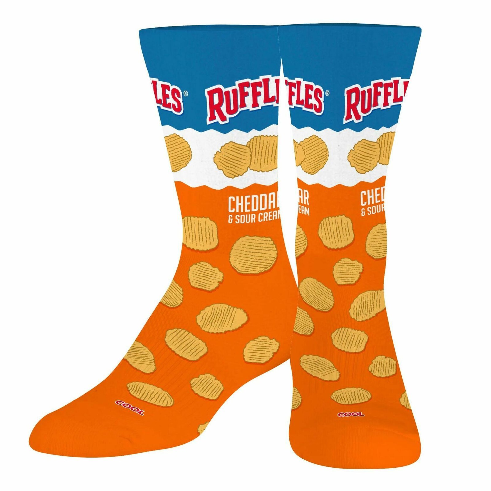 Ruffles Flavors Men's Crew Socks, Adult Large