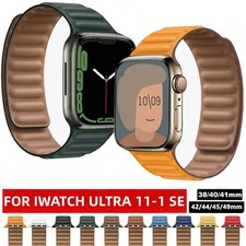 For Apple Watch Leather Link Band Strap iWatch Series Ultra 11 -1 SE3 38/45/49MM