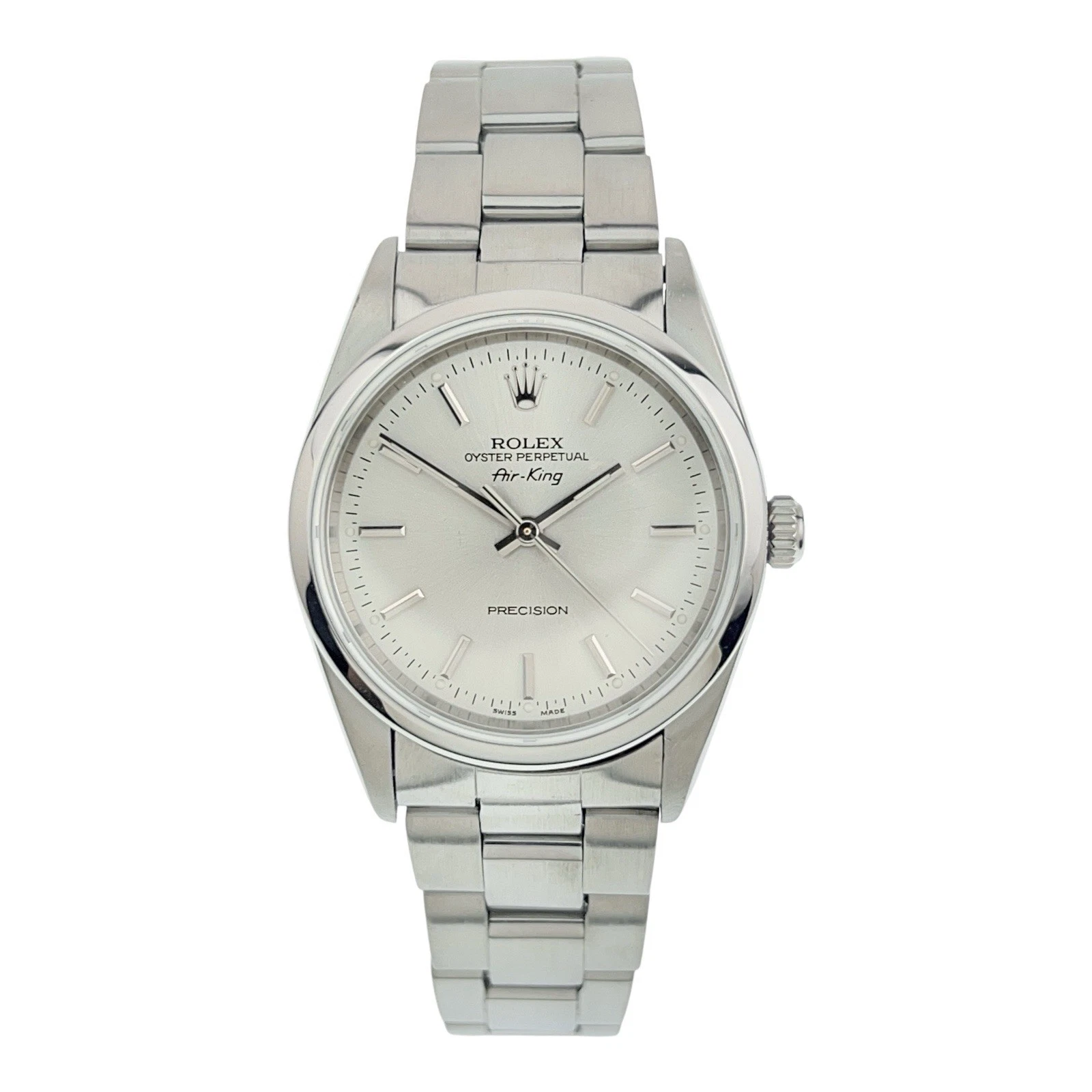 Rolex Air King Stainless Steel Silver Dial 34mm Automatic Men’s Watch 14000M