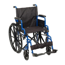 Blue Streak Lightweight Wheelchair - Portable Folding Mobility Aid - Swing-Away