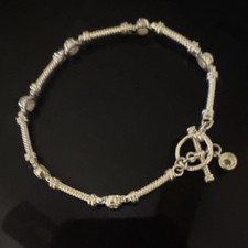 Sterling Silver 925 Cable/Station Bracelet To...
