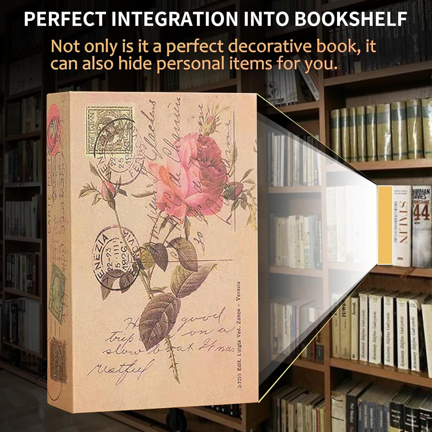 Decorative Book Safe Box with Combination Lock, Vintage Faux Book Hidden Safe fo