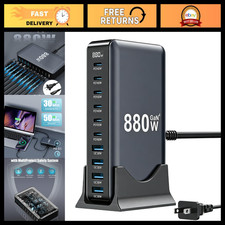 880W USB C Charger Block, GaN IV 10-Port Charging Station Hub, Fast Charging