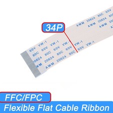 0.5mm AWM 20624 FFC Flexible Flat Cable Ribbon Forward/Reverse 34 Pin Pitch