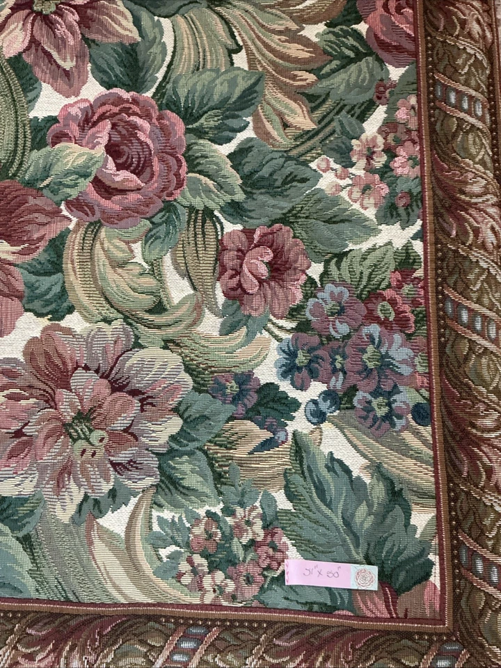 "Tapiz colgante de pared tejido jacquard diseño floral Brown Sugar Designs 50""x50""" Foto 2 de 4