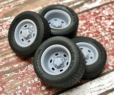 124 Scale 15-inch 70s Chevy Rally Six Slot Resin Wheels W Wide Rear Tires