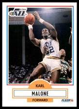 Karl Malone 1990-91 Fleer #188 Utah Jazz NBA READ FREE SHIPPING AutographDen
