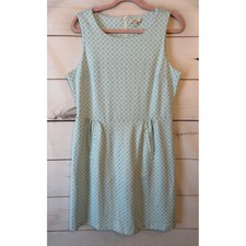 Tyler Boe Light Blue White Lattice Geometric Sleeveless Shift Dress Womens Large