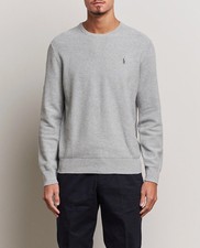 NWT Polo Ralph Lauren Men's Textured Cotton Crewneck Sweater Grey Heather 125