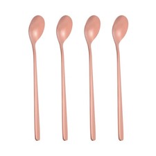 Long Handle Iced Tea Spoon, 4 Pcs 6" Stainless Steel Long Spoons, Rose Gold
