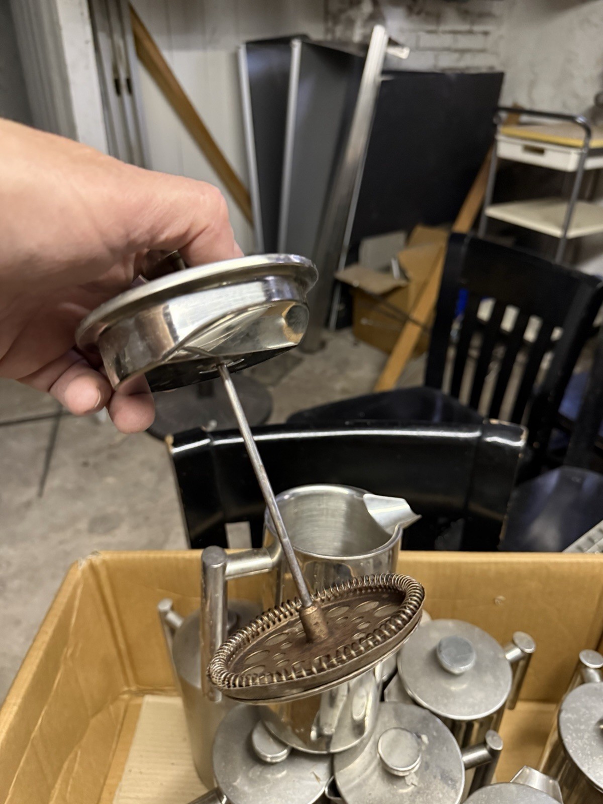 Stainless Steel French Press Coffee Makers, Silver, Lid & Plunger 10 Available 