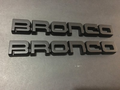 2pcs NEW FITS 87-91 Bronco Matte Black Emblems Badge Plastic 1987-1991