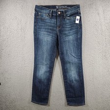 Gap Womens Slim Straight Crop Jeans Dark Wash Blue Stretch Denim 6/28R NEW