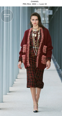 CHANEL 22A BLACK RED YELLOW TWEED RIBBON RUNWAY JACKET 38 | eBay