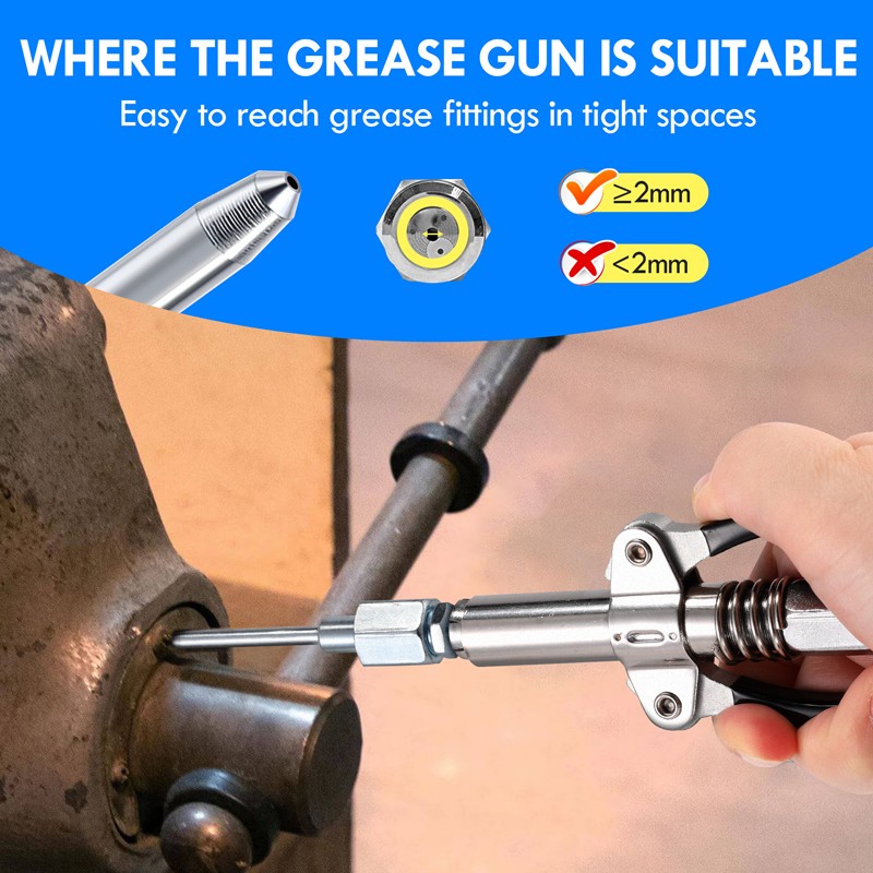 Grease Gun Needle Tip Narrow Grease Needle Nozzle Adapter,Needle Grease Fittings