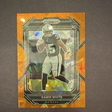 Panini 2022 Prizm Zamir White #323 Orange Cracked Ice Rookie Raiders NFL