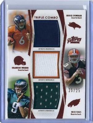2012 Topps Prime Triple Combo Relics - Brock Osweiler/Brandon Weeden/Nick Foles
