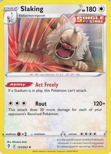 Slaking Evolving Skies 131/203 Holo Pokemon TCG NM