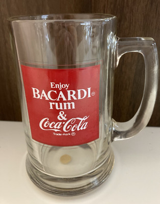 Vintage 1977 Coca-Cola BACARDI Rum and Coke Glass Beer Mug