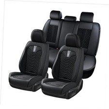 Car Seat Covers Full Set, 5 Seats Universal Seat Covers for FullSet Soft-Black