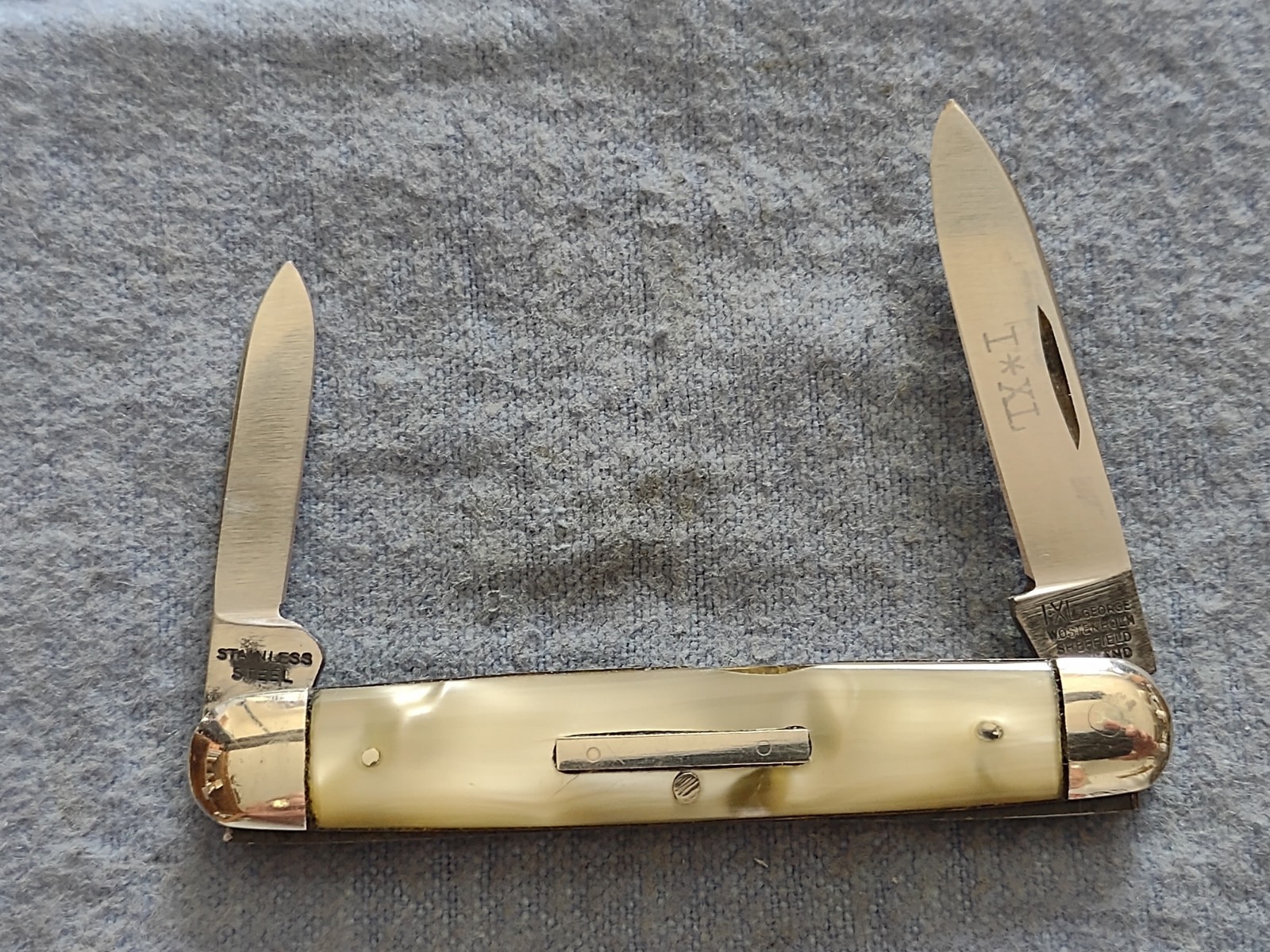 Vintage I*XL George Wostenholm Pen Knife-Sheffield, England-M O P scales- XLNT