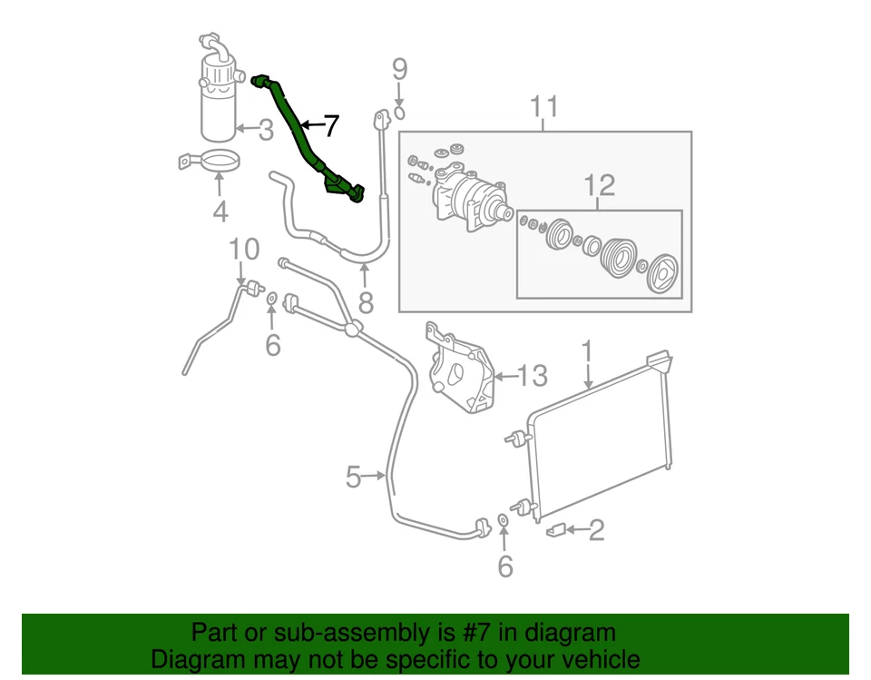 Genuine GM 2000-2006 Cadillac Chevrolet GMC AC Refrigerant Suction Hose 19303128 - Imagem 2 de 2