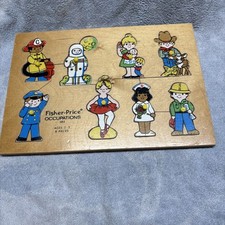 Vintage Fisher-Price Wooden Puzzle 503 OCCUPATIONS, 8 pieces