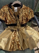 Revolution Dancewear Girls Gold Sequin Dance Costume size large child