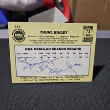 Autographed Signed Thurl Bailey 1984-85 Star Basketball Rookie Card #227
