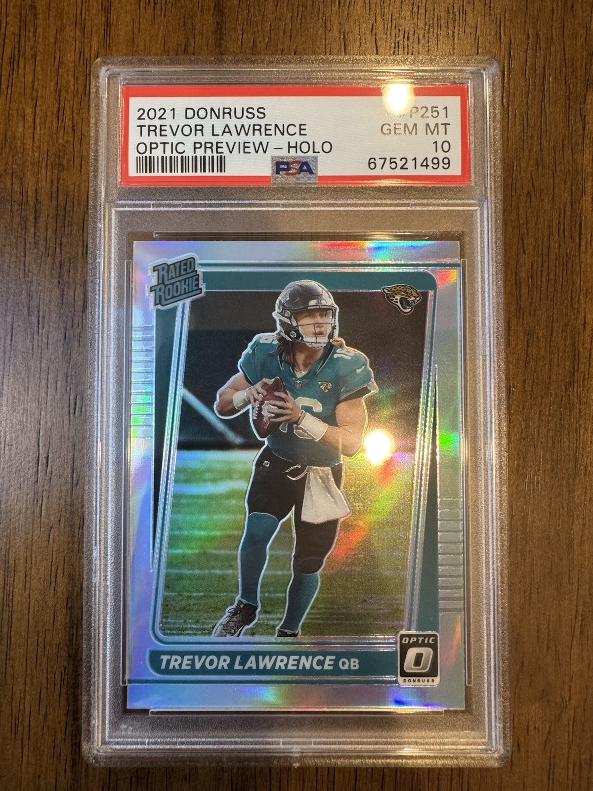 2021 Trevor Lawrence Donruss Optic Preview Holo #P-251 Rookie RC PSA 10 GEM RARE