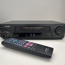 Sharp VC-H996U VCR VHS Player Recorder 4 Head Rapid Rewind, Works   With Remote