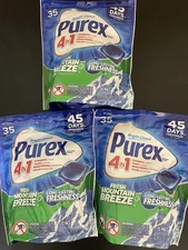 Lot Of 3 Purex 4-in-1 Laundry Detergent, Mountain Breeze, 35Pacs  1.00 Lbs X 3
