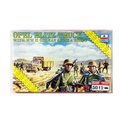 ESCI Historical Plastic 1/72 Opel Blitz Truck w/WWII German Afrika Korps VG/NM