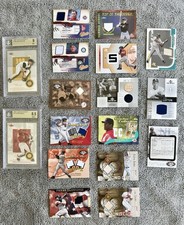 Fleer, Topps, Upper Deck Lot of 17 Cards 2001-2002 MLB Game-Worn Jersey & Bat