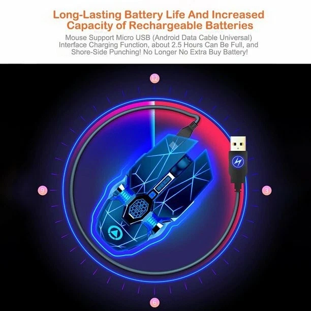 Gaming Maus Usb Gamer Mouse Pc Wireless Maus Notebook Laptop Led 2.4Ghz 1800Dpi - Image 4 of 4