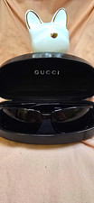 Gucci GG 2564/S Rectangular Sunglasses Black Frame Gray Tinted Lens 120mm