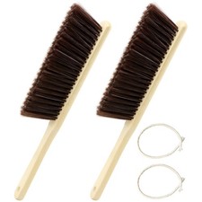 2 Pcs Wooden Dust Brush, Hand Broom with Lanyard