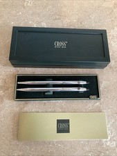 Cross Century Chrome Pen Pencil Set GE Logo 350105 NOS in Box Vintage