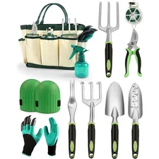 13Pcs Garden Tools Set with Bag Aluminum Gardening Kit Gloves Hand Tool Kit