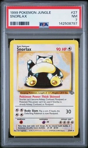 1999 POKEMON JUNGLE #27 SNORLAX PSA 7