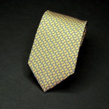BROOKS BROTHERS Blue Links Pure Silk Men's Tie 59 x 3.75" Excellent