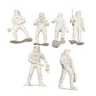 Vintage Lot Of 6 1970s Louis Marx White Plastic 6" Apollo Astronaut Figures
