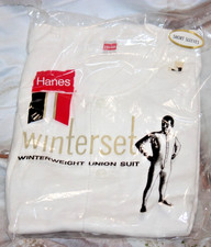 Vintage 1950's NOS Hanes Winterset Union Suit Short Sleeve Size 38 Trunk 64