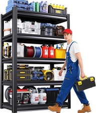 72" Metal Garage Shelving Heavy Duty 3000 LBS 5 Tier Storage Shelves Adjustable