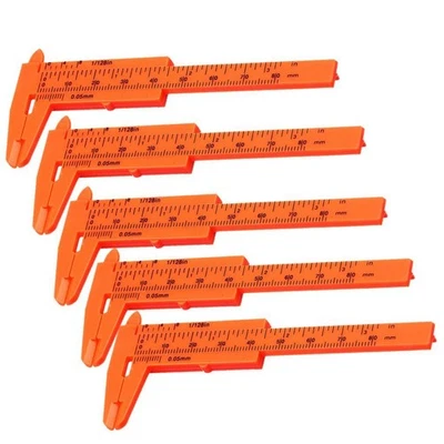 5pcs Mini Règle en Plastique Glissant 80 mm Vernier Caliper Gauge Measure Tools - Photo 1/4